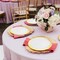 Smarty Had A Party 7.5" White with Gold Moonlight Round Disposable Plastic Appetizer/Salad Plates (120 Plates), 120PK 967WHG-CASE - alternate 1