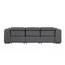 Homeroots 104" Dark Gray Top Grain Leather Reclining Metal USB Sofa 720439 - alternate 7