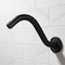 Supplygiant S Shaped Shower Arm, Flange 8 in Stainless Steel, 1/2 in Threaded Connector, Matte Black Finish 74-TB0TG-NC - alternate 1