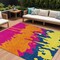 Homeroots 8' X 10' Pink Orange And Blue Abstract Washable Indoor Outdoor Area Rug 613641 - alternate 1