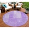 Homeroots 8' Lavender And Purple Round Striped Washable Indoor Outdoor Area Rug 581655 - alternate 1