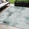 Homeroots 5' X 8' Teal Blue Silver And Gray Abstract Washable Indoor Outdoor Area Rug 582687 - alternate 1