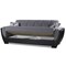 Homeroots 93" Black Gray Chenille And Faux Leather Convertible Futon Sleeper Sofa w/ Toss Pillows And Storage 607160 - alternate 8