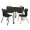 Regency Round Kee Mobile Adjustable Classroom Table W/ 4 Andy Chairs, 48 in W, 48 in L, Neo Walnut TB48RNDNWAPCGY40BK - alternate 1