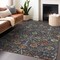 Homeroots 3' X 5' Navy Blue Brown And Red Floral Washable Indoor Outdoor Area Rug 603425 - alternate 7