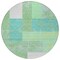 Homeroots 8' Sage Mint Green Teal Blue And Ivory Round Geometric Washable Indoor Outdoor Area Rug 612384 - alternate 7