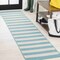 Jonathan Y Negril Two-Tone Wide Stripe Aqua/Cream 2 ft. x 8 ft. Indoor/Outdoor Runner Rug SMB203E-28 - alternate 1