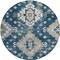 Homeroots 8' Navy Blue Beige And Ivory Round Medallion Washable Indoor Outdoor Area Rug 589010 - alternate 7