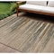 Homeroots 9' X 12' Taupe Copper And Green Striped Washable Indoor Outdoor Area Rug 597299 - alternate 1