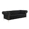 Homeroots 91" Black Velvet Chesterfield Solid Wood Sofa 543955 - alternate 9