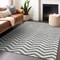Homeroots 9' X 12' Gray And Ivory Chevron Washable Indoor Outdoor Area Rug 595317 - alternate 5