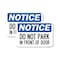 Signmission Do Not Park in Front of Door 2, 18'' X 24'' 2 Signs, Heavy Gauge Aluminum, 2PK A-1824-2PACK-24146 - alternate 1