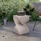 Leisuremod Onyx Twisted Square Fiberstone Side Table, Tree Bark Texture, Fully Assembled OST14CR - alternate 7