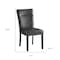 Homeroots Set of Two Charcoal and Black Upholstered Faux Leather Dining Side Chairs 654253 - alternate 6