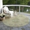 Homeroots 8' Artichoke Green Brown And Beige Round Floral Washable Indoor Outdoor Area Rug 605445 - alternate 5