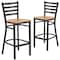 Flash Furniture Black Ladder Stool-Nat Seat, PK2 2-XU-DG697BLAD-BAR-NATW-GG - alternate 1