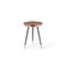 Homeroots 24" Walnut Black And Rose Gold Wood and Stainless Steel Round End Table 719955 - alternate 1