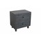 Homeroots 24" Gray Solid Wood Distressed Carved Scrollwork Two Drawer Nightstand 555406 - alternate 4