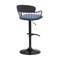 Homeroots Blue and Black Fabric with Metal Swivel Low Back Adjustable Height Bar Chair 534448 - alternate 5