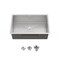Wrightmaster 30 in. Undermount Single Bowl 20 Gauge Silver Stainless Steel Kitchen Sink with Drain ZOR-BR04D-301908 - alternate 1