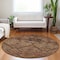 Homeroots 8' Orange Copper And Brown Round Floral Washable Indoor Outdoor Area Rug 588908 - alternate 6