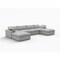 Homeroots 160" Light Gray Linen Blend Modular Sofa With Ottoman And Storage 714569 - alternate 6