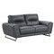 Homeroots 68in Silver Genuine Leather Love Seat 329602 - alternate 1