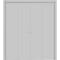 Sartodoors Sliding Closet Double Bi-fold Doors, Planum 0010 Matte Grey, Sturdy Tracks Moldings Trims Hardware PLANUM0010DBF-GRE-96 x 80 (4* 24x80) - alternate 1