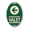 Signmission Valet Left Arrow, 12 Inch X 18 Inch Architectural Oval, Heavy Gauge Aluminum A-OV-G-1218-22771 - alternate 1