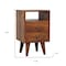 Homeroots 20" Brown Solid Wood Square Two Drawer Nightstand 651577 - alternate 14