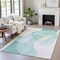 Homeroots 9' X 12' Pale Aqua And Beige Abstract Washable Indoor Outdoor Area Rug 630457 - alternate 4