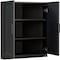 Homeroots Set Of Four Black Wood Corner Accent Cabinet With Two Doors 712126 - alternate 3