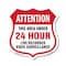 Signmission 24 Hour Surveillance Shield Sign Attenti, 12 Inch X 12 Inch, Plastic Sign SHI-P-12-349 - alternate 1
