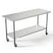 Koolmore 24'' x 60'' 18-Gauge 304 Stainless Steel Commercial Work Table with Casters CT2460-18C - alternate 1