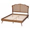 Baxton Studio Aithan Mid-Century Walnut Brown Wood and Rattan King Size Platform Bed 247-12667-9409-ZORO - alternate 7
