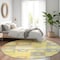 Homeroots 8' Yellow Blue And Terra Cotta Round Geometric Washable Indoor Outdoor Area Rug 605057 - alternate 9