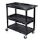 Luxor High Capacity, (2) Tubs, 1 Flat Shelf Cart, 400 lb Load Capacity, 3 Shelves, 35-1/4" L, 18" W EC112-B - alternate 17