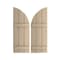 Ekena Millwork Knotty Pine 3 Board Joined Board-n-Batten w/Quarter Round Arch Top Faux Wood Shutters, 16.5"W x 40"H SHUBJQ16X40KPPR - alternate 1