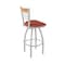 Holland Bar Stool Co Eleanor 36in Swivel Extra Tall Bar Stool, Anodized Nickel Finish, Medium Back and Graph Poppy Seat 880 - alternate 1