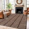 World Rug Gallery Bohemian Stripe Lines Shag Area Rug 7 ft 10 in x 10 ft Beige WR128BEIGE8X10 - alternate 1