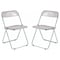Leisuremod Lawrence Acrylic Folding Chair with Metal Frame, Rose Pink, 2PK LF19PK2 - alternate 1