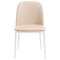 Leisuremod Tule Dining Side Chair with Leather Seat and White Powder-Coated Steel Frame, Walnut/Light Brown TWCWN18LBR - alternate 8
