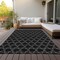 Homeroots 9' X 12' Black And White Geometric Washable Indoor Outdoor Area Rug 613546 - alternate 7