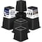 Lifemaster Adjustable Bed Risers, 3in and 5in Heights, Heavy Duty, 1300lbs Support, Black, 8PK LMBEDBLK8 - alternate 1