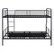 Homeroots Black Full Over Queen Contemporary Metal Bunk Bed With Drawers 590299 - alternate 6
