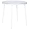 Leisuremod Devon Tree Design Glass Top Aluminum Base Indoor Outdoor Bistro Dining Table, White DT31W - alternate 1