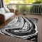 Homeroots 5' X 8' Black Gray And Ivory Abstract Washable Indoor Outdoor Area Rug 601249 - alternate 8