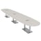 Skutchi Designs Boval Conference Table With Power Unit, 48 in W, 192 in L, Ivory HAR-BOVL-48X192-DOU-K458-ESIL - alternate 1