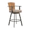 Homeroots 40" Brown Metal Swivel Outdoor Counter Height Bar chair with Footrest 571170 - alternate 8