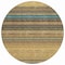 Homeroots 8' Wheat Brown And Teal Blue Round Striped Washable Indoor Outdoor Area Rug 614853 - alternate 6